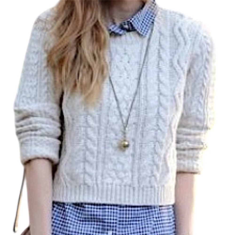 NWT Chelsea28 Cable Knit Cropped Sweater